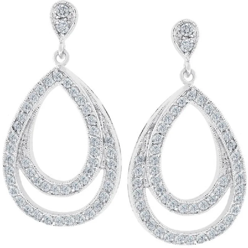 Elegant Evening Drop Earrings Sparkling Dangle Jewelry For Night Out - 33 Mm X 19 Mm W X 5 Mm H