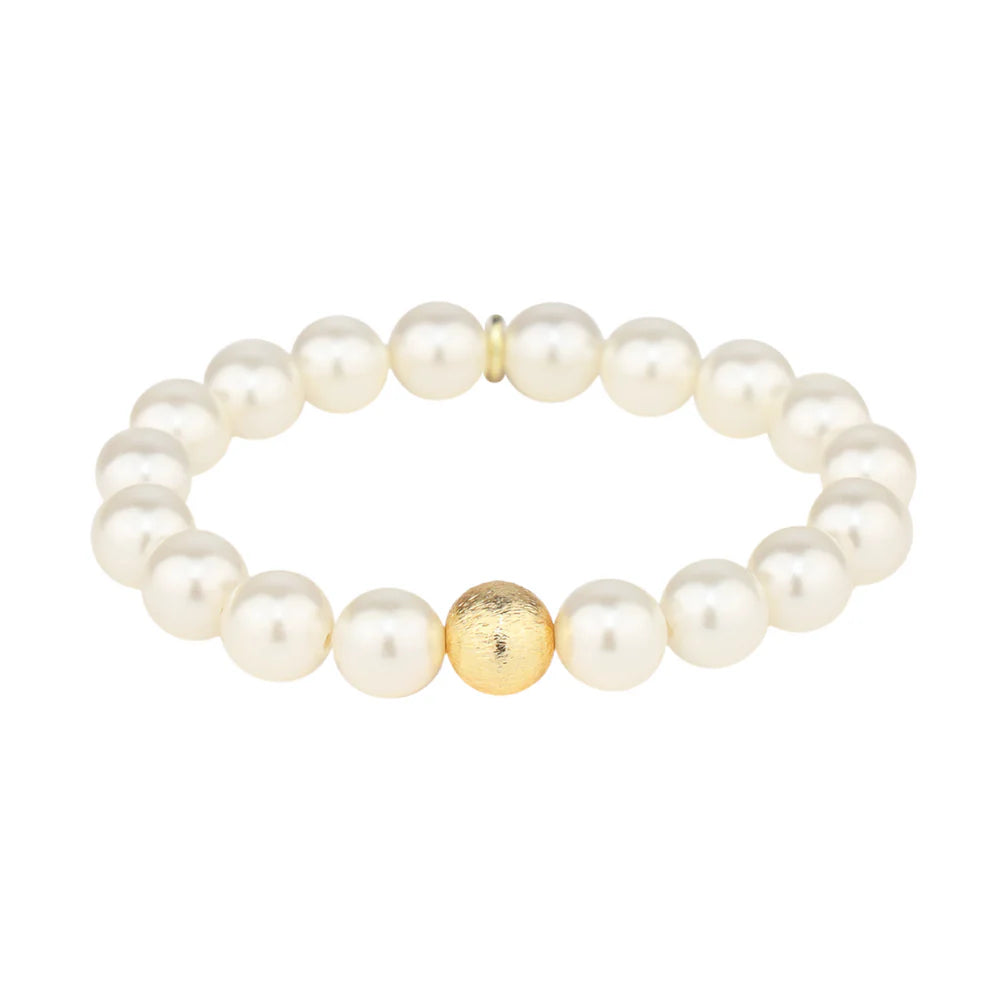 BudhaGirl White Pearl Mala Bracelet