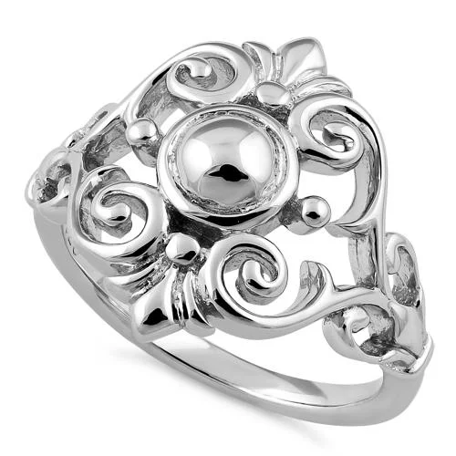 Sterling Silver Fleur-de-lis Vines Ring