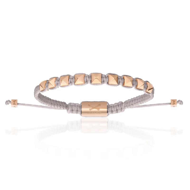 Gray Nylon With Rose Gold Polyester Stud Bracelet